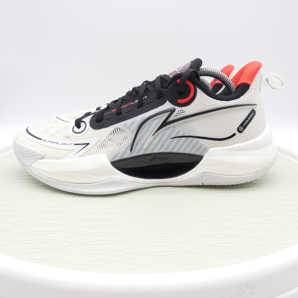 Li-Ning Superlight Basketball Shoes White Black Red ABAT029-1 Mens 10.5